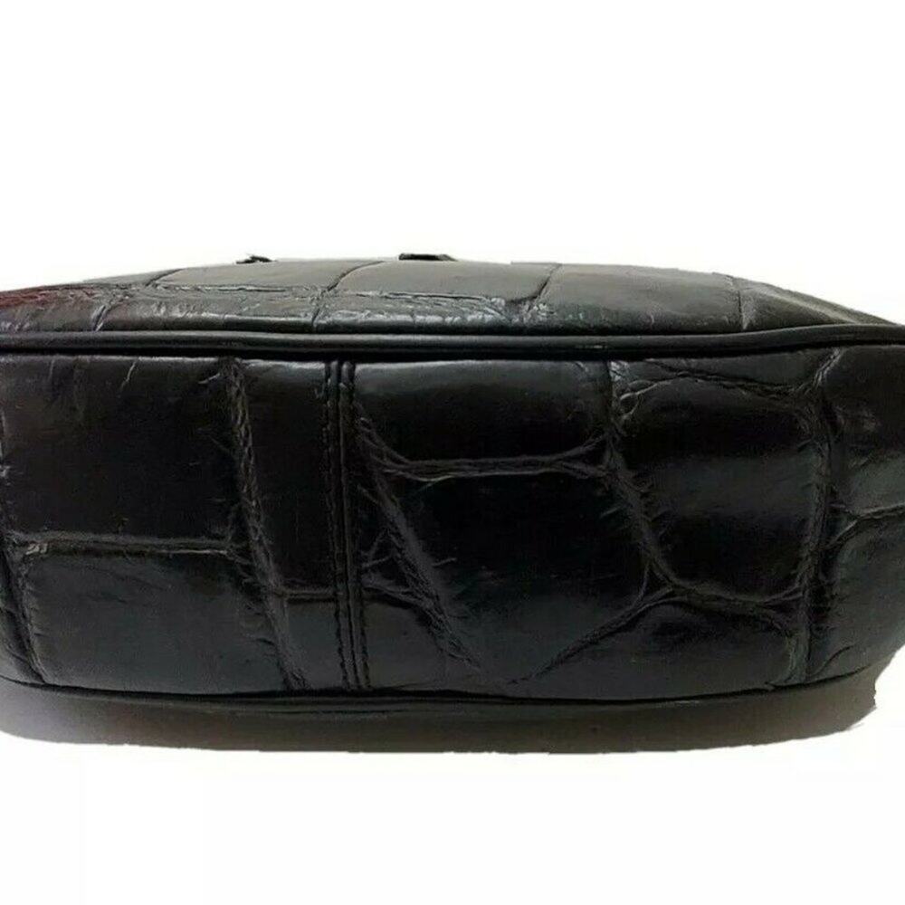 Y2K Rare Dooney & Bourke Moon Round Baguette Purse Black Leather Croc Embossed - Picture 7 of 11
